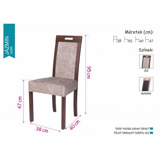 Max asztal + 6 db Jázmin szék
