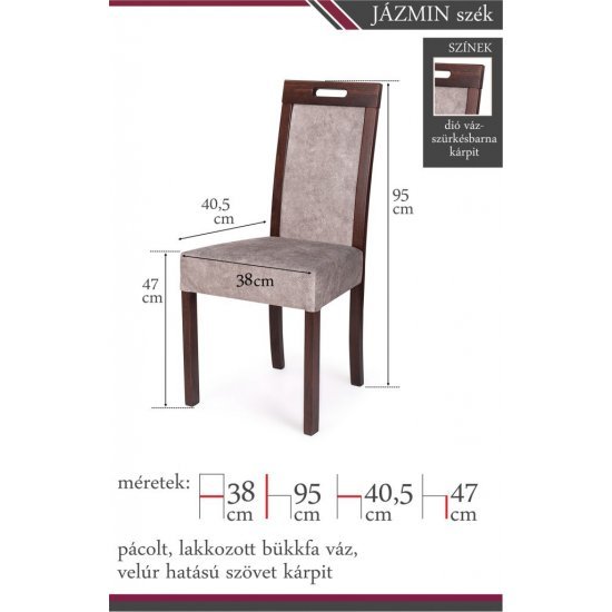Dorka asztal + 6 db Jázmin szék