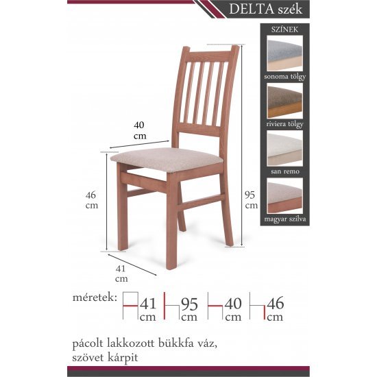 Berta asztal + 4 db Delta szék