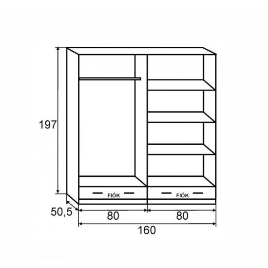 Frimon gardrób 160 cm