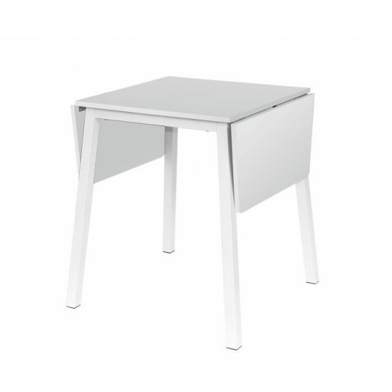 MAURO Étkezőasztal, MDF fóliázott/fém, fehér, 60-120x60 cm