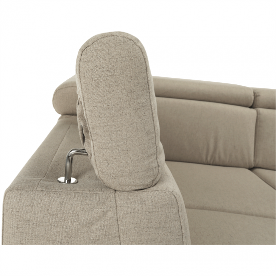 MARIETA Luxus kivitelű ülőgarnitúra, bézs/téglavörös, balos U