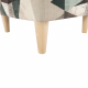 ASTRID Füles fotel puffal, szövet barna-zöld minta