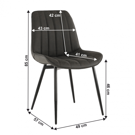 HAZAL Szék, sötétszürke/fekete