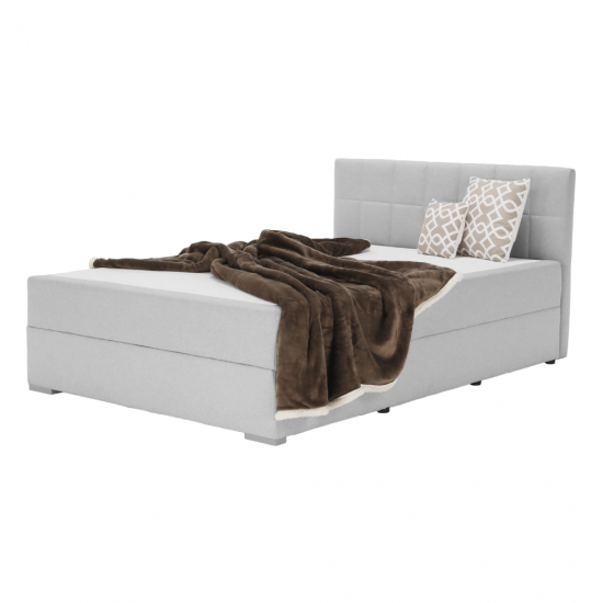 FERATA Boxspring típusú ágy 140x200, világosszürke KOMFORT