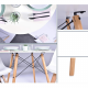 DEMIN Étkezőasztal, fehér/matt/bükk, átmérő 120 cm
