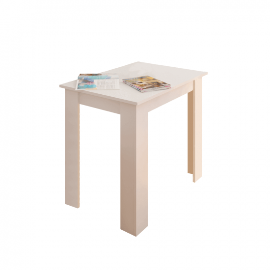 TARINIO Étkezőasztal, fehér, 86x60 cm,  