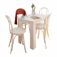 TARINIO Étkezőasztal, fehér, 86x60 cm,  