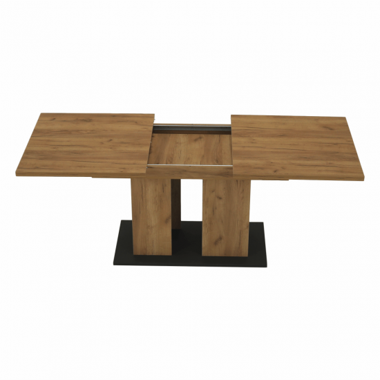 FIDEL Étkezőasztal, tölgy craft arany/grafit szürke, 155-204x86 cm