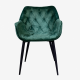 FEDRIS Dizájnos fotel, zöld Velvet anyag