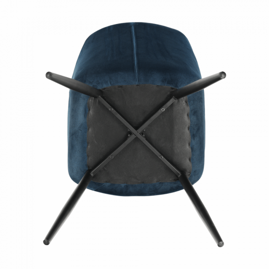 FEDRIS Dizájnos fotel, kék Velvet anyag
