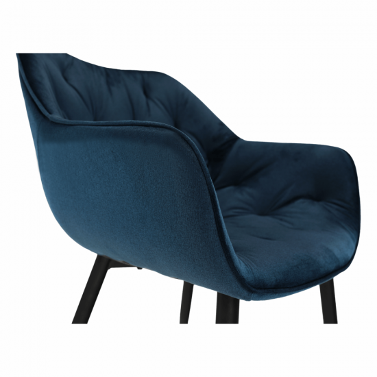 FEDRIS Dizájnos fotel, kék Velvet anyag