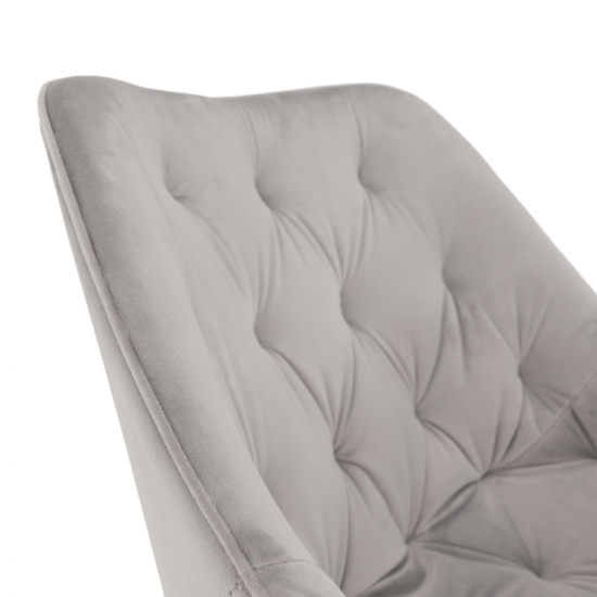 FEDRIS Dizájnos fotel, világos szürke Velvet anyag