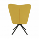 KOMODO Dizájnos forgó fotel, sárga/fekete