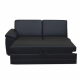 BITER 3-személyes kinyitható kanapé támasztékkal, textilbőr fekete, balos 3 1B ZF