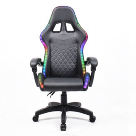 MAFIRO Irodai/gamer szék RGB LED háttérvilágítással, fekete