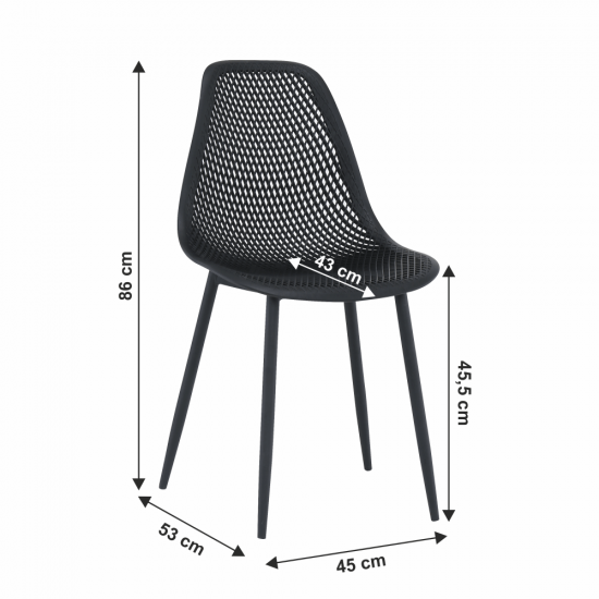 TEGRA Étkező szék, fekete TYP 2