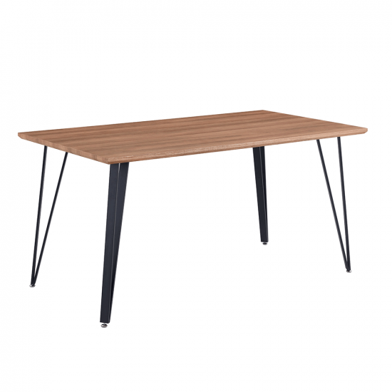 FRIADO Étkezőasztal, tölgy/fekete, 150x80 cm