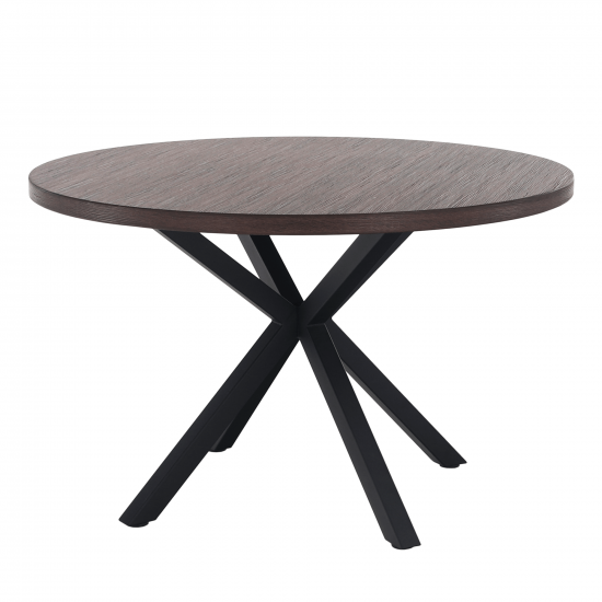MEDOR Étkezőasztal, sötét tölgy/fekete, átmérő 120 cm