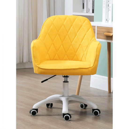 SANTY Irodai szék, szövet sárga/fehér