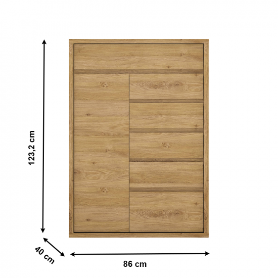 SHELDON Komód, shetland tölgy TYP 32