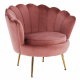 NOBLIN Fotel Art-deco stílusban, rózsaszín Velvet anyag/gold króm-arany NEW
