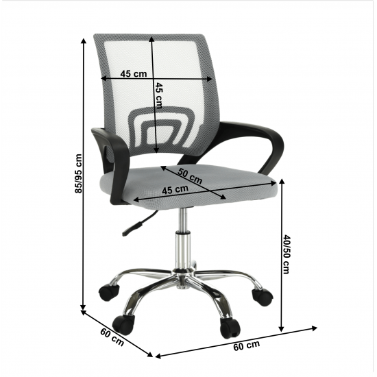 DEX Irodai szék, szürke/fekete 4 NEW