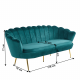 NOBLIN Luxus heverő, 3-as ülés, smaragd Velvet szövet/króm arany, Art-deco stílus