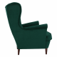 RUFINO Füles fotel, zöld/dió 2 NEW