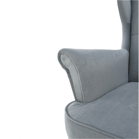 RUFINO Füles fotel, világosszürke/fehér 2 NEW