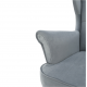 RUFINO Füles fotel, világosszürke/fehér 2 NEW