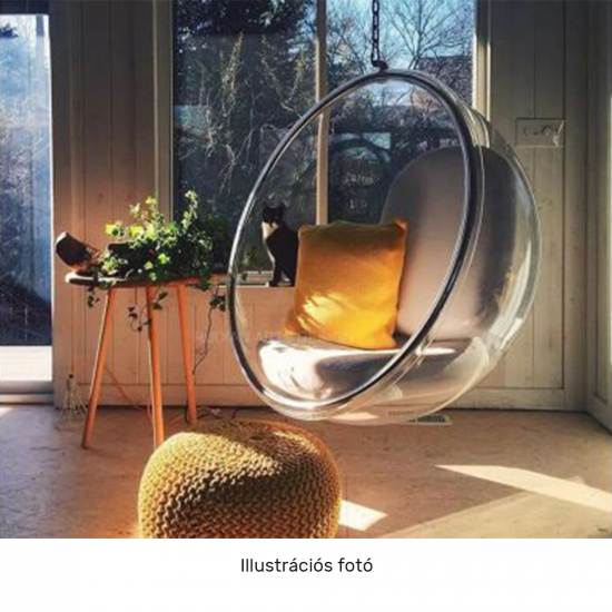 BUBBLE Függő fotel, átlátszó/arany/fehér TYP 1