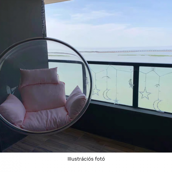 BUBBLE Függő fotel, rózsaszín/ezüst/fehér TYP 1