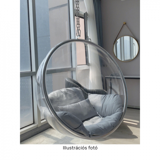 BUBBLE Függő fotel, rózsaszín/ezüst/fehér TYP 1