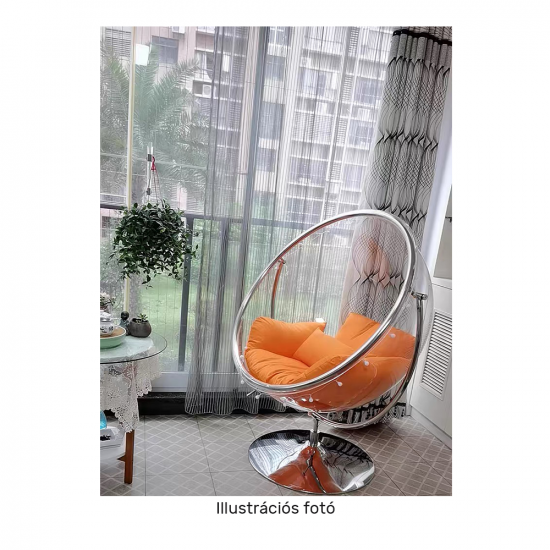 BUBBLE Függő fotel állvánnyal, átlátszó/ezüst/szürke TYP 2