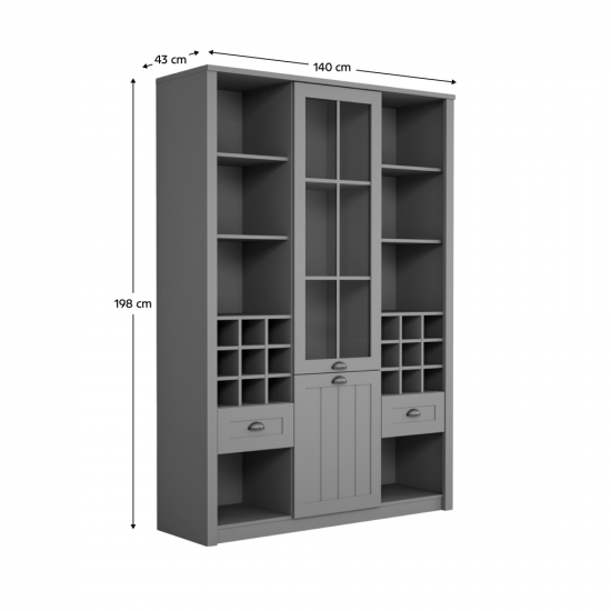 PROVANCE Vitrin W2D2S, szürke