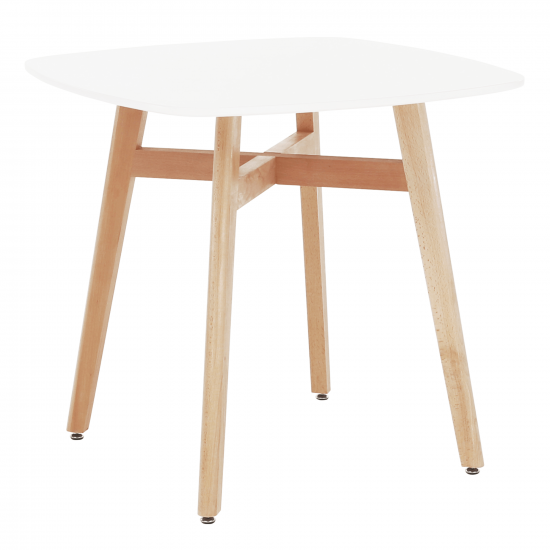 DEJAN Étkezőasztal, fehér/természetes fa, 80x80 cm 3 NEW