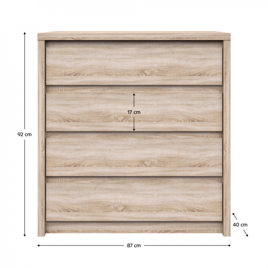 NORTY Komód 4S, sonoma tölgy TYP 21