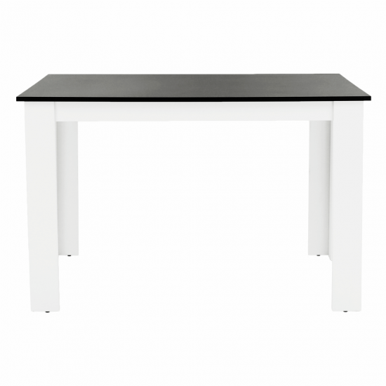 KRAZ Étkezőasztal, fehér/fekete, 120x80 cm