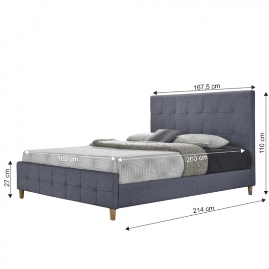 BALDER Dupla ágy, szürke, 160x200 NEW