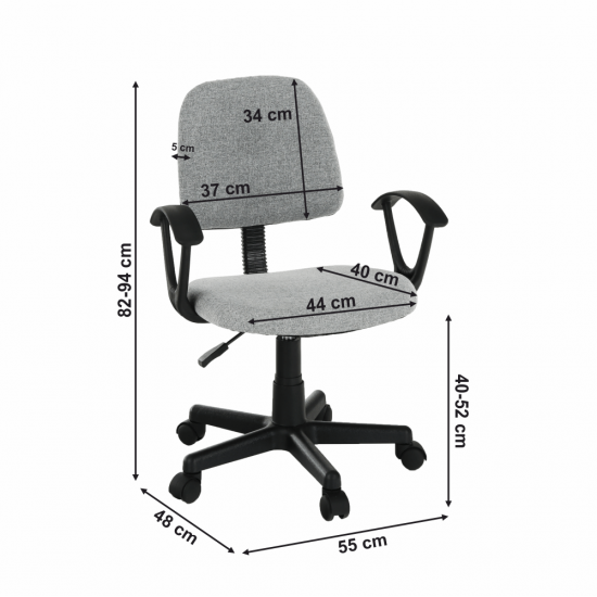 TAMSON Irodai szék, szürke/fekete