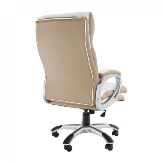 KOLO Irodai szék, fehér/barna textilbőr CH137020