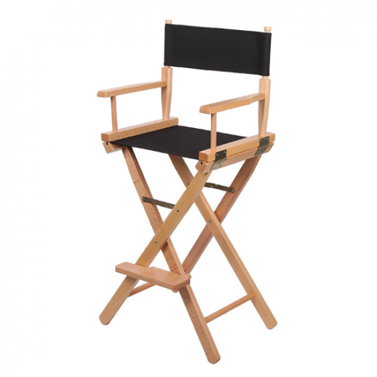 Rendezői szék, sminkszék, sminkes szék fa színű-fekete