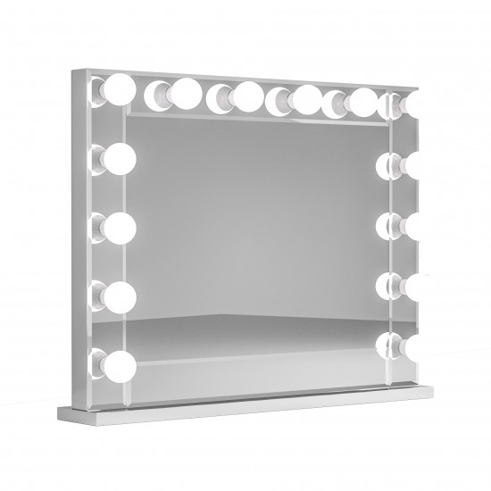Hollywood tükör, sminkes tükör, 14x3W LED sminktükör ezüst (DC117-7)