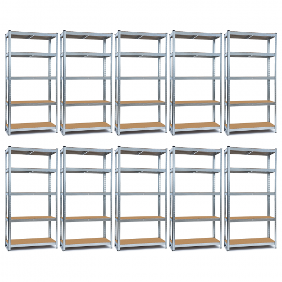 10 db Salgó polc, 5 szintes 180x90x40cm, horganyzott