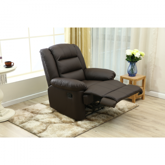 Manuális fekvőfotel, relax fotelágy sötétbarna PU (JNF-MANUAL-DARK BROWN) JN-R8053A51