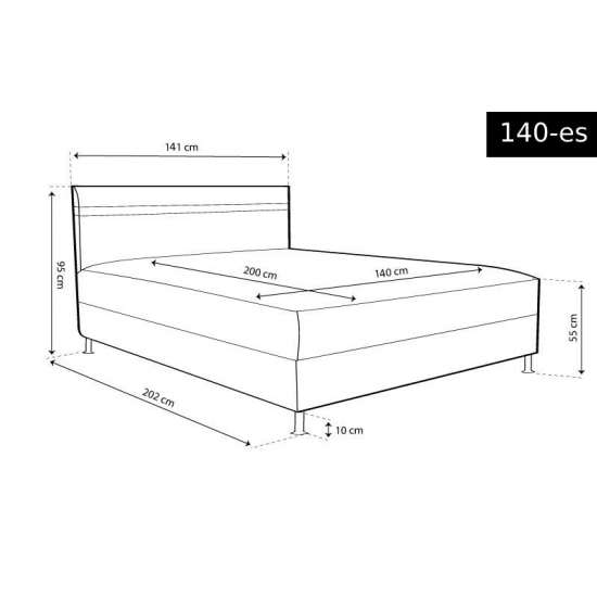 HEKTOR  franciaágy 140 cm v.barna-s.barna